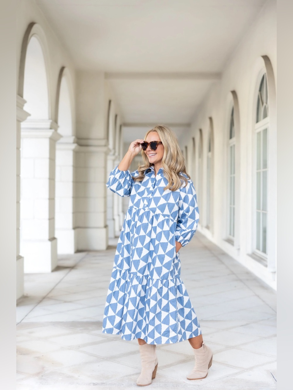 Anthropologie Maeve The Bettina Tiered Shirt Midi Dress - Picture 2 of 3